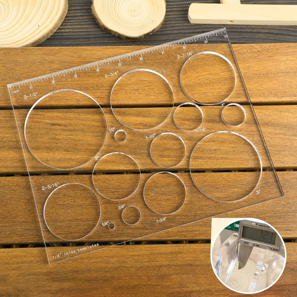 Router Templates for Woodworking,Router Jig Circle Inlay Templates Decorative,13-in-1 Router Templates(10 * 7.8 inches)