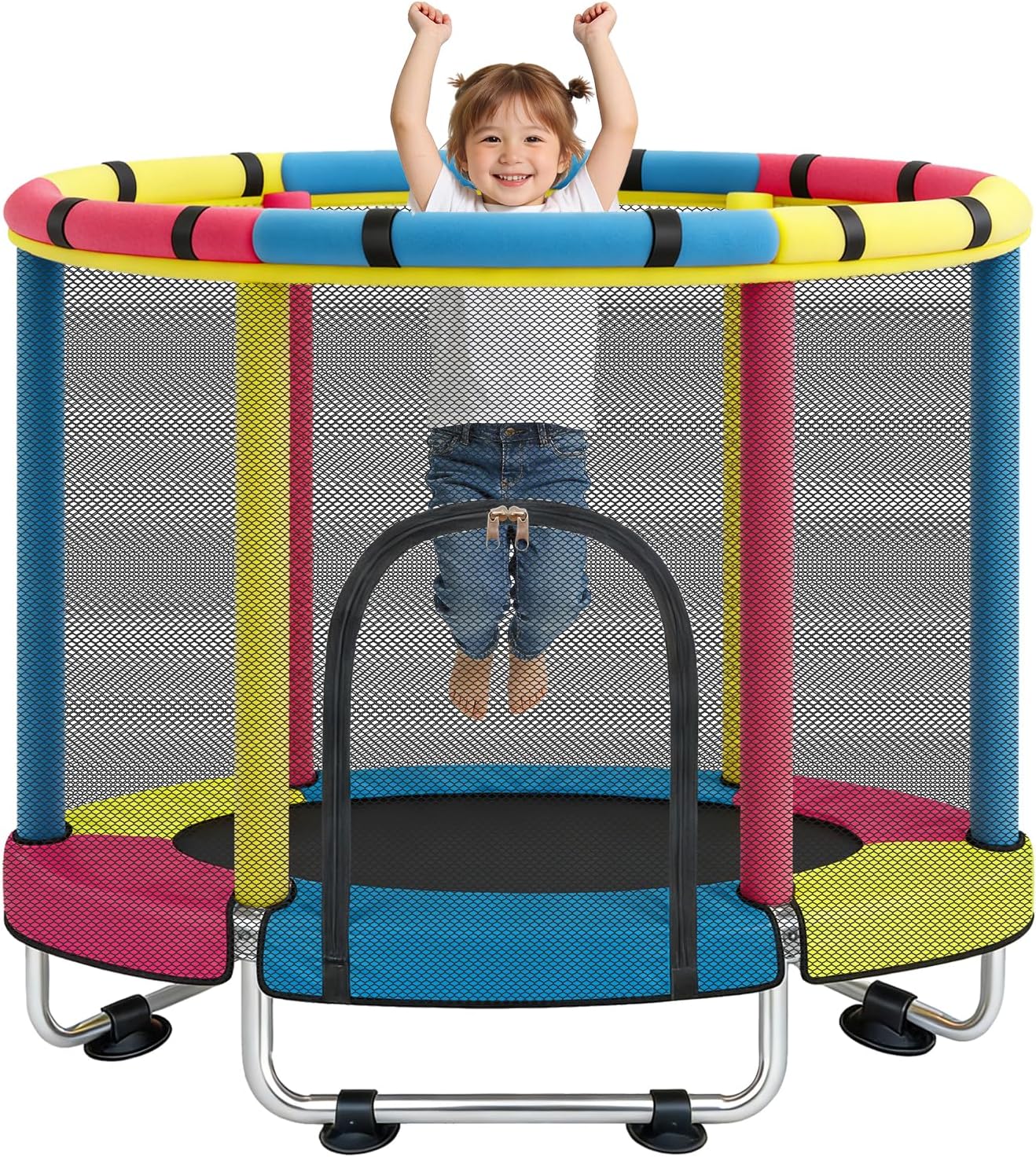 Trampoline for Kids with Safety Enclosure Net, Indoor & Outdoor Toddler Trampoline, 47" Baby Mini Recreational