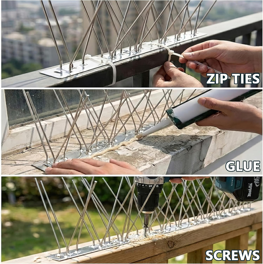 Stainless Steel Bird Spikes for Outside, Anti Bird Deterrent Spikes for Woodpeckers, Squirrels, Raccoons