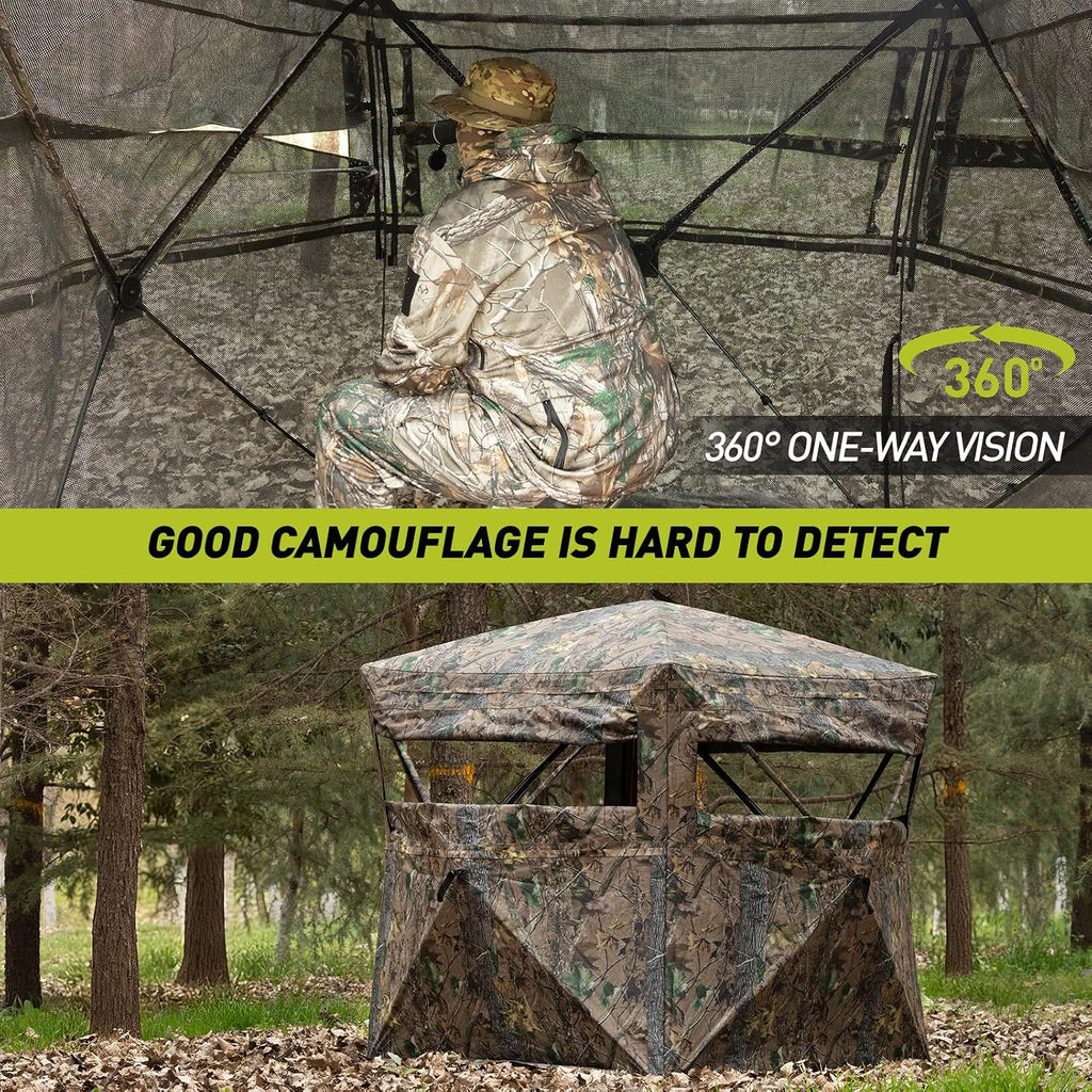 Hunting Blind, 360° See Through Ground Blind for Turkey Hunting, Turkey Ground Blind, Hunting Blind for Turkey &