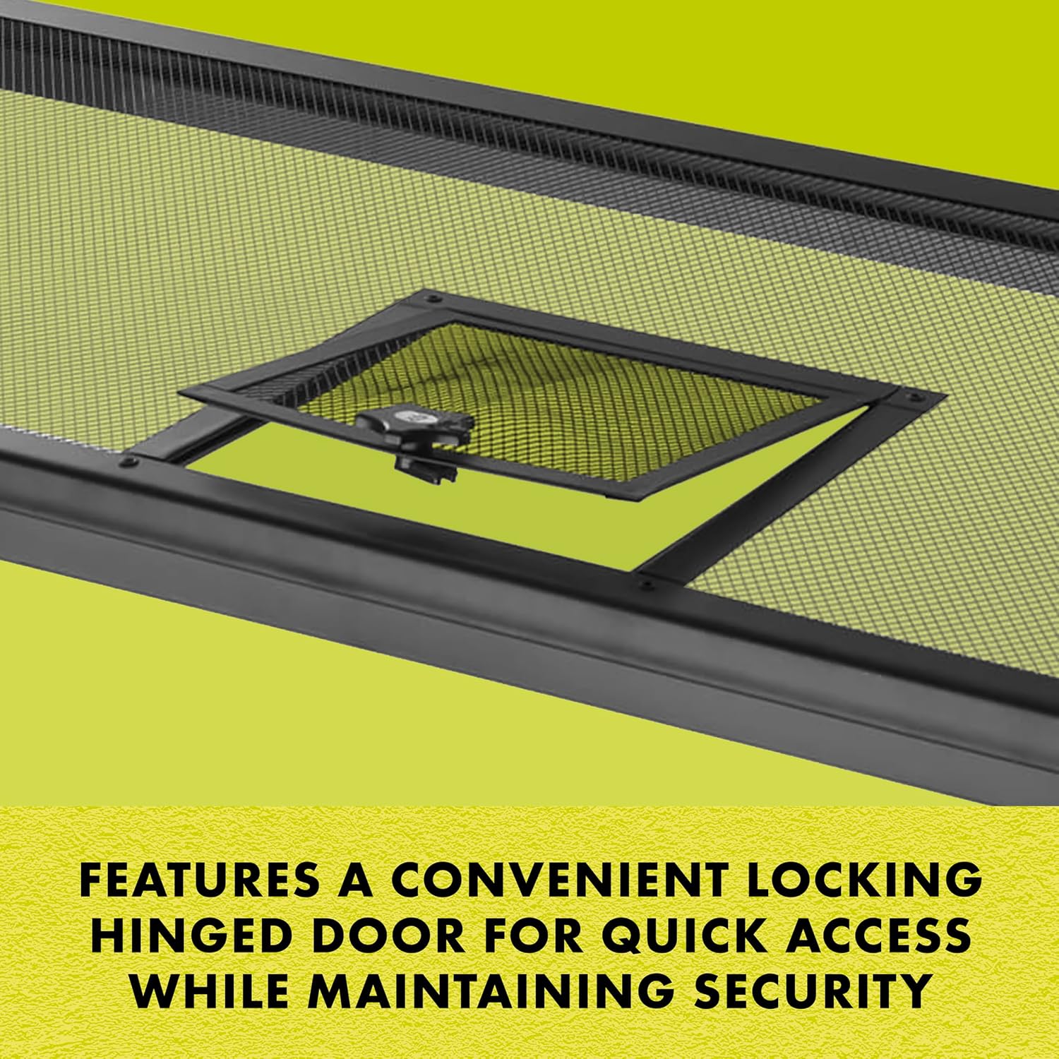 Pet Reptile Terrarium Fresh Air Screen Cover with Hinged Door 24" x 12" | Reptile tank accessories with locking door