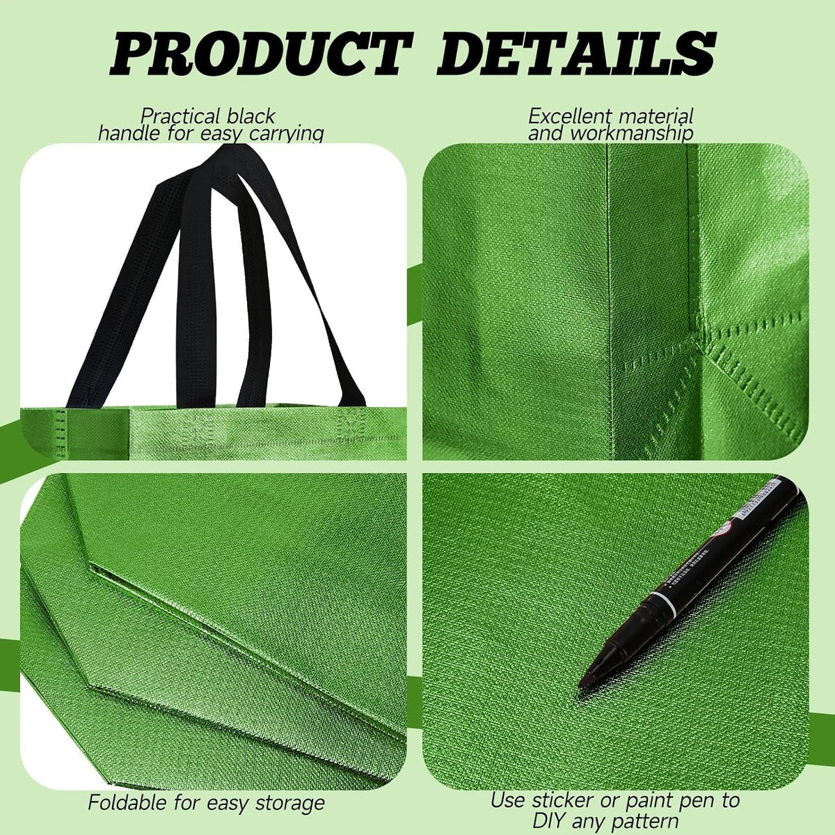 80 Pcs Reusable Gift Bags, Medium, Red, Gold, Green