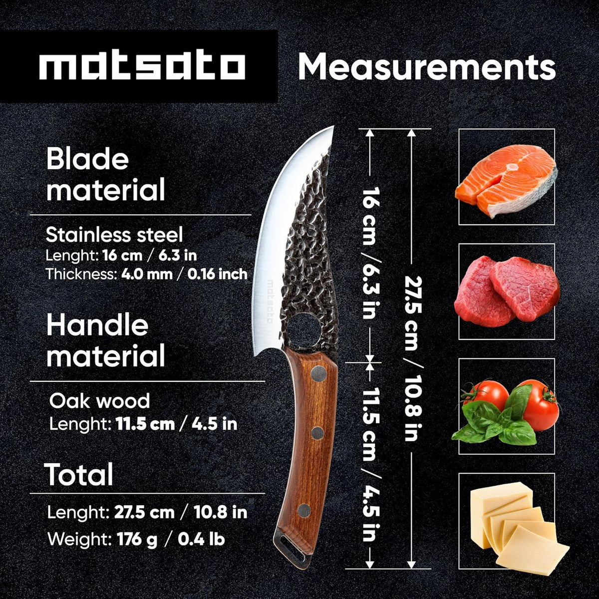 Chef Knife - Perfect Kitchen Knife for Cooking, Chopping