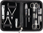 brand quality 10 piece manicure pedicure grooming kit set for professional finger & toe nail care scissors clipper
