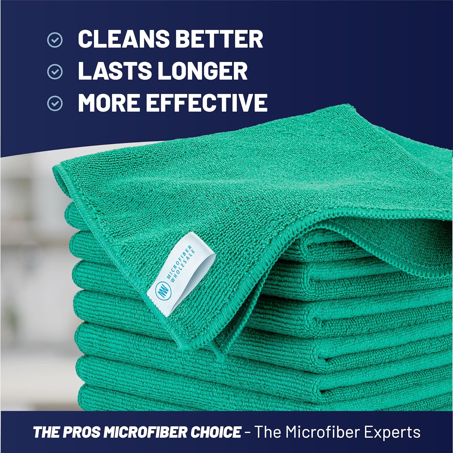 MW Pro 16x16 Microfiber Wash Cloths - Absorbent Kitchen Dish Rags & Counter Wipes - Heavy Duty Scrubbing Towels for