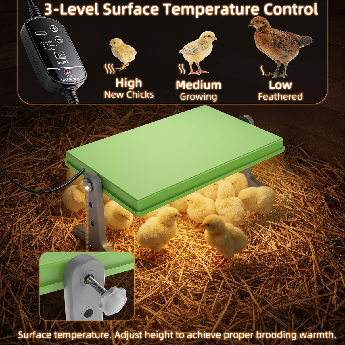 Fuzzy Bird Chick Brooder (12''*8'') Brooder Heater for Chicks Ducks and Birds Incubation Heating Keep Chicks Warm