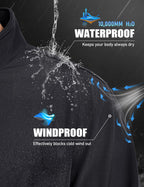 Mens Lightweight Softshell jacket Fleece Lined Waterproof Jackets Rain Winter Coats Hiking Work Windbreaker Black XL