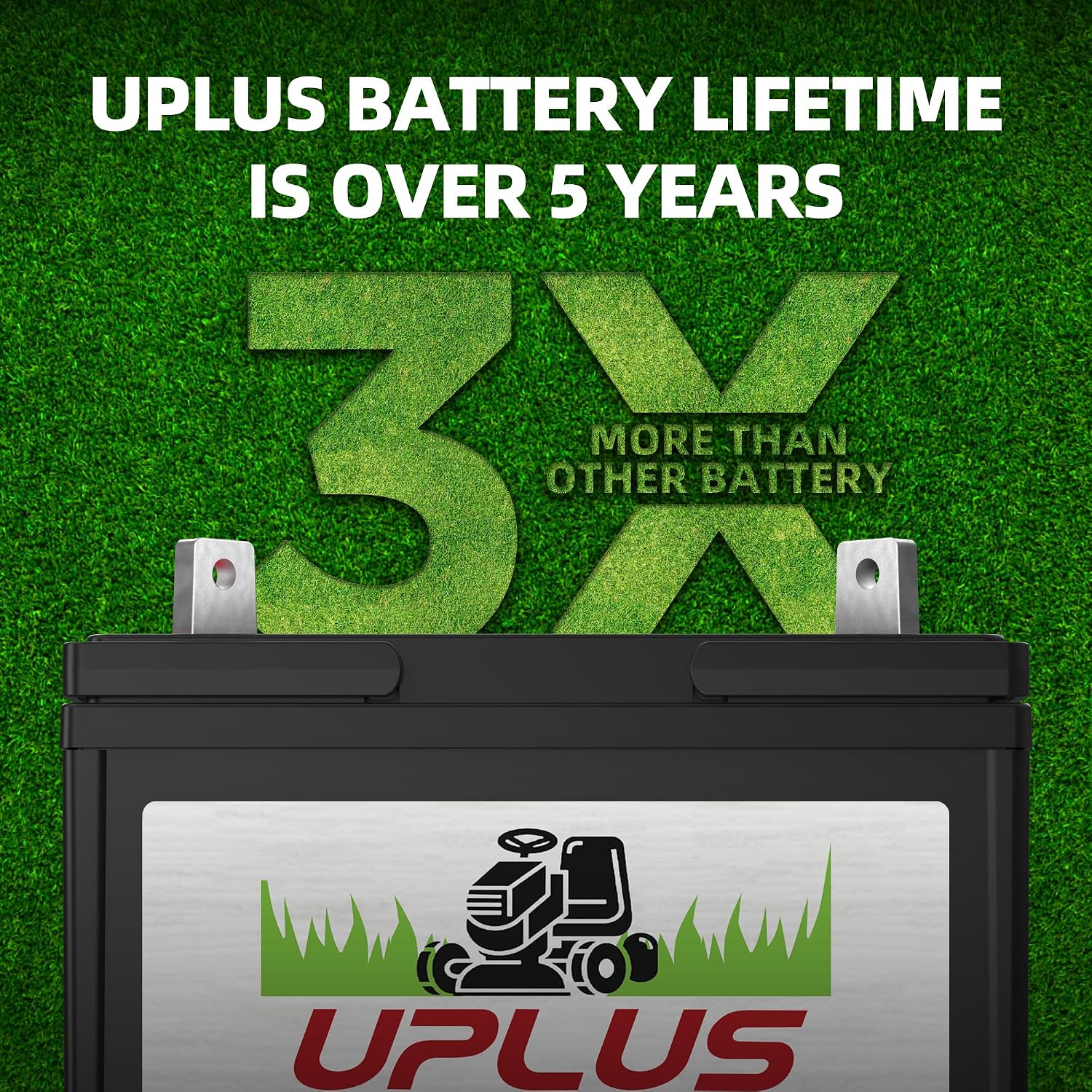 UPLUS U1 Riding Lawn Mower Battery, 12V 280CCA Garden Tractors Battery | Maintenance Free AGM Batteries, Fit for John