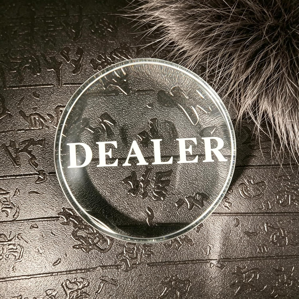[Set of 4] Dealer Button, Ceramic Big Blind and Small Blind, Poker Crystal ALL IN Buttons (Position Markers)Poker