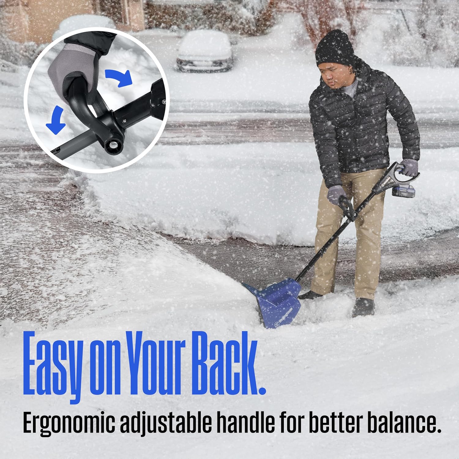 WSnow11S 24V Cordless Snow Shovel 11 Inch Kit, 24V 4Ah Battery, Fast Charger, Electric Snow Shovel with 20ft Throwing