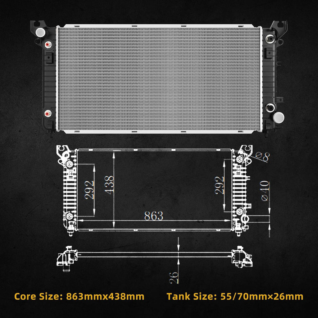 DWVO Complete Radiator Compatible with 2014-2015 Chevrolet Silverado 1500