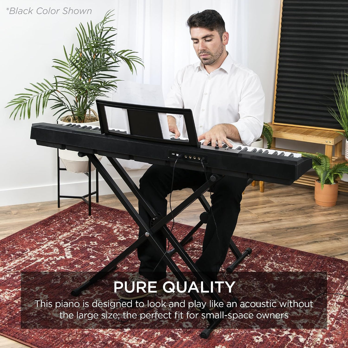 88-Key Full Size Digital Piano Electronic Keyboard Set for All Experience Levels w/Semi-Weighted Keys, Stand, Sustain