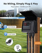 Infinite Cycle Pool Timer for Above Ground Pool, NEMA 5-15R