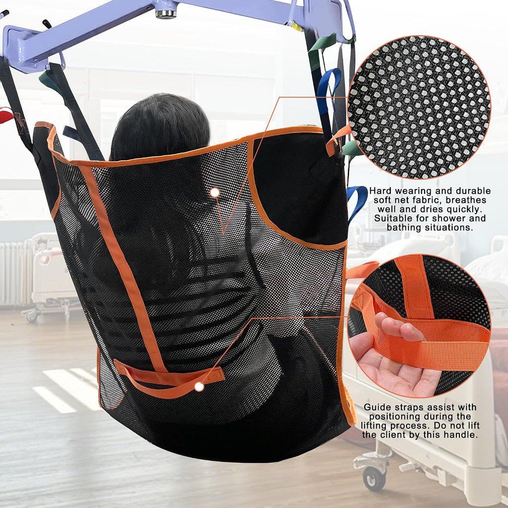 Universal Full Body Patient Lift Sling, Transfer Sling for Elderly & Disabled with Padded, Patient Aid Lift Medical