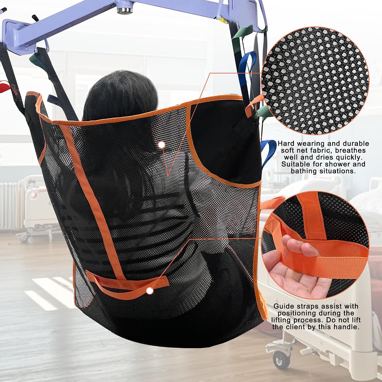 Universal Full Body Patient Lift Sling, Transfer Sling for Elderly & Disabled with Padded, Patient Aid Lift Medical