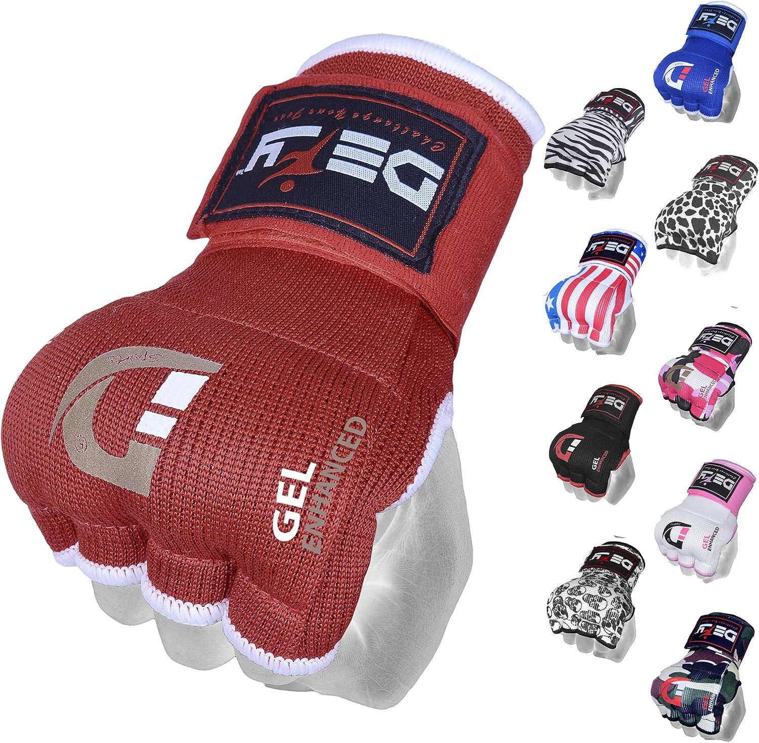 DEFY Padded Inner Gloves Quick 75cm Long Strap – Inner Boxing Gloves Gel Padded Knuckle Protection – Elasticated