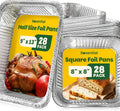 Aluminum Pans [56 Pack], Foil Pans 9x13 [28pc] & 8x8 [28pc] Baking Pans Set