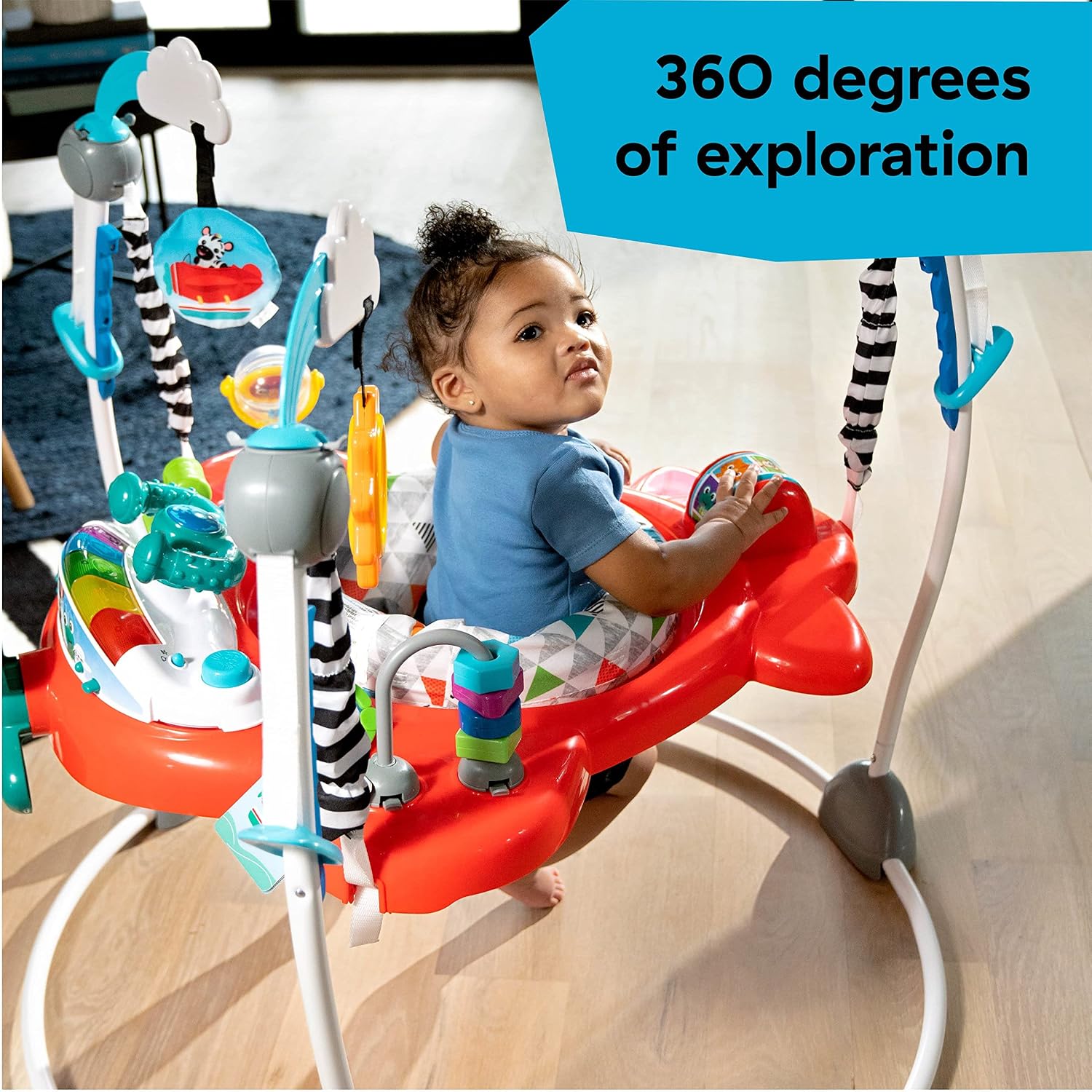 Ocean Explorers Airplane Adventure 2-in-1 Interactive Baby Jumper Activity Center with Lights Ages 6 Months +, Max