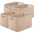 4 Pack Storage Baskets for Organizing 30L Cube Storage Bins Brown