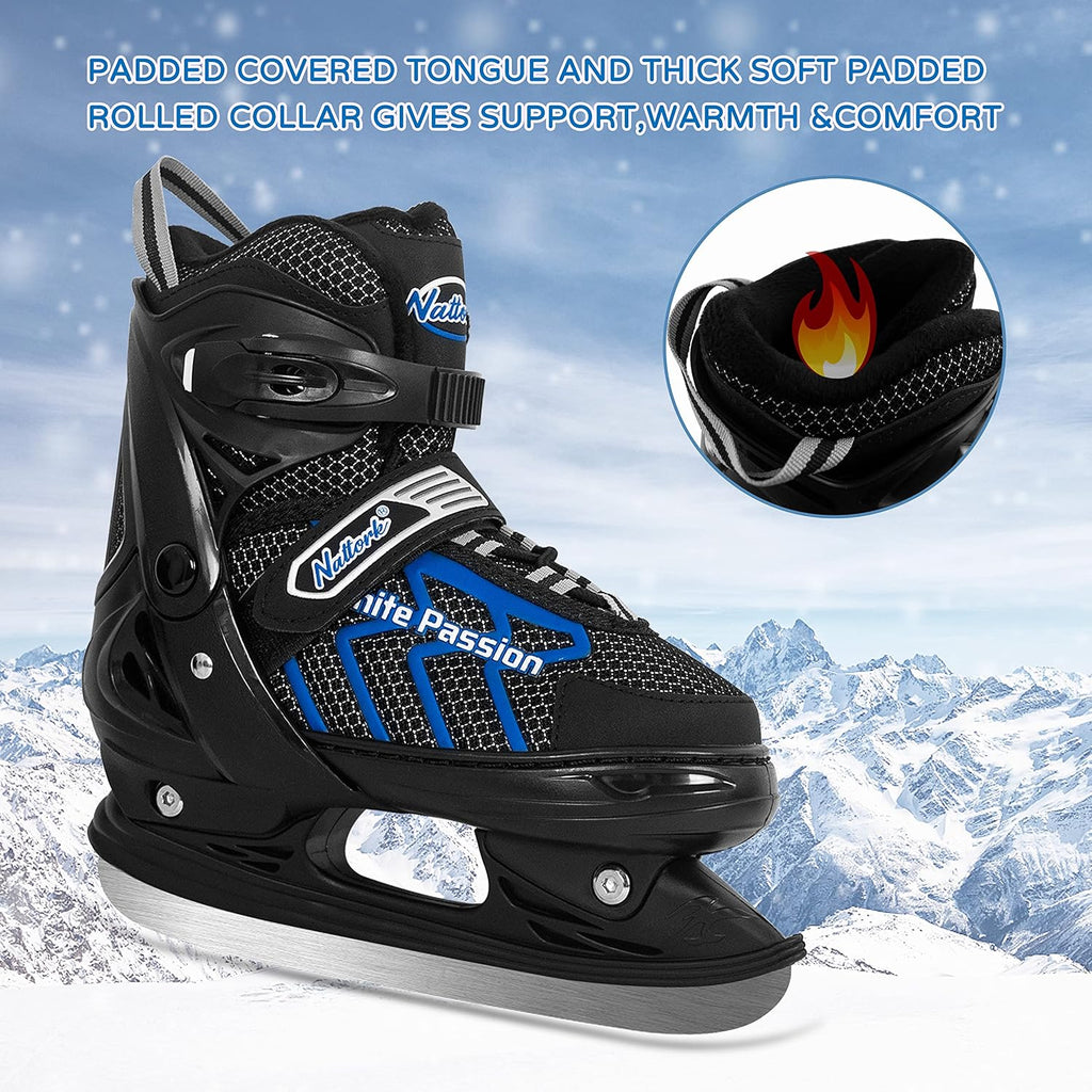 Kids Ice Skates Adjustable Boys or Girls Adult Ice Hockey Skates Lace-Up Ice Skate Youth for Beginner with Breathable