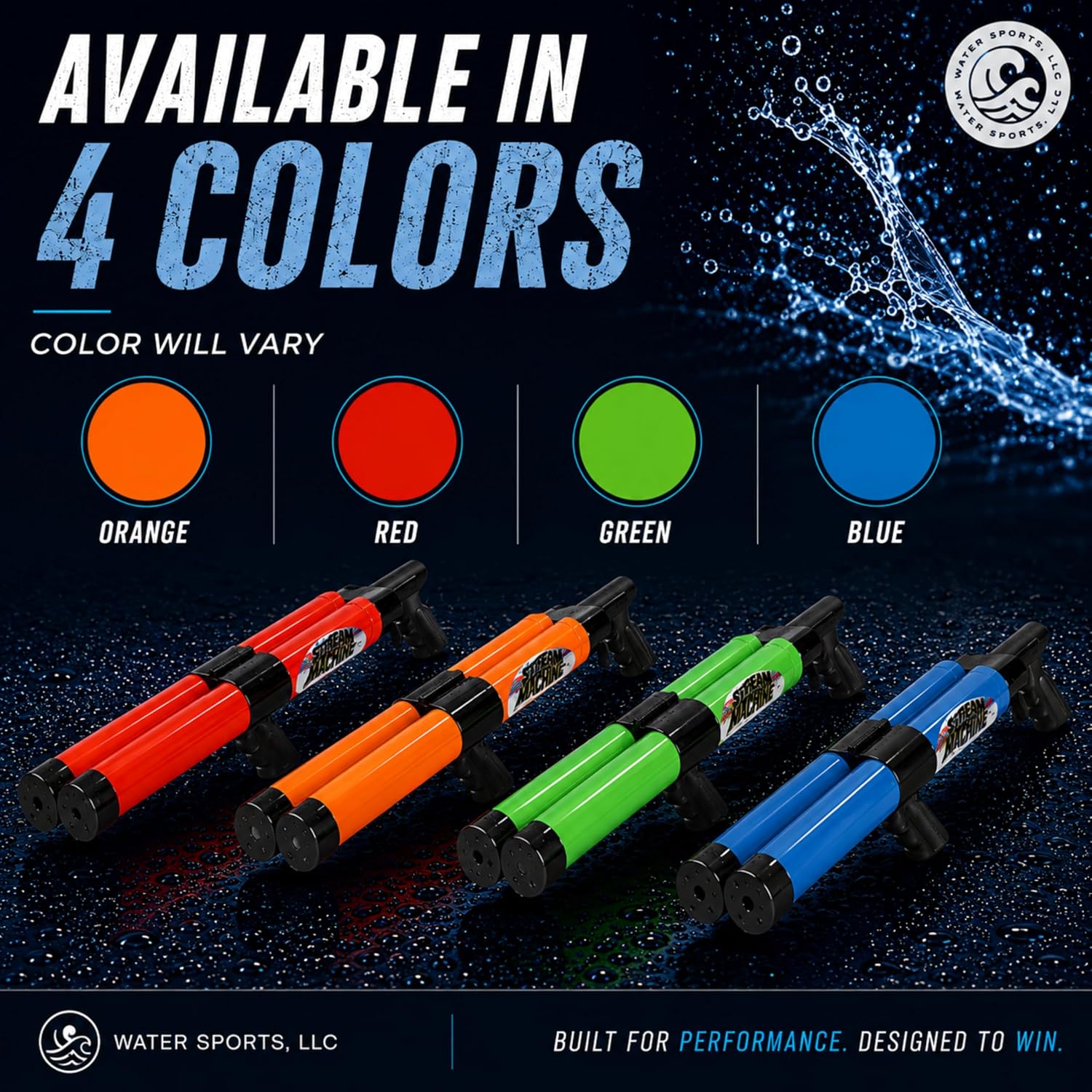 Stream Machine DB-1500 Pack of 1, Double Barrel Long Range Water Launcher | Color Will Vary, Water Gun, Pool Toy