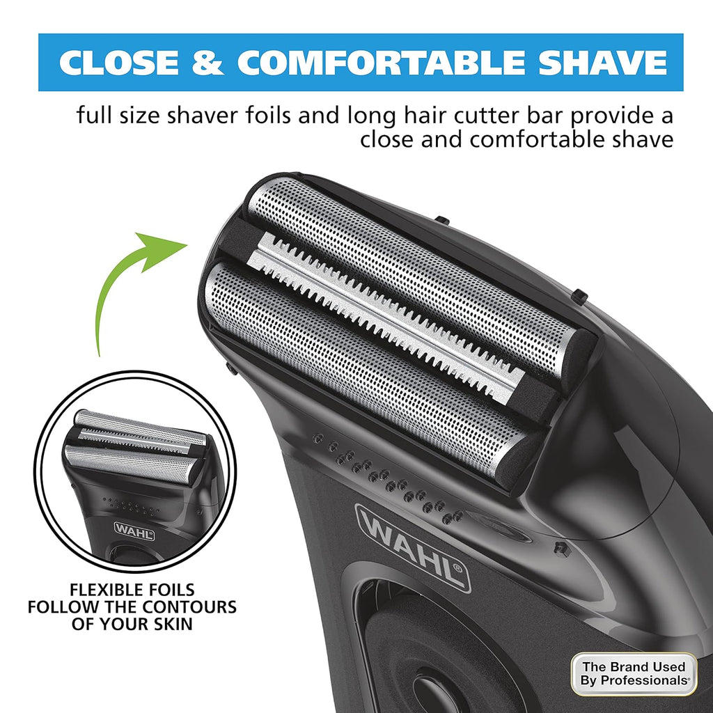 Compact Lithium-Ion Rechargeable Flexible Foil Shaver Kit & Cutter Bar | Travel-Friendly, Daily Face Shaving, Dual