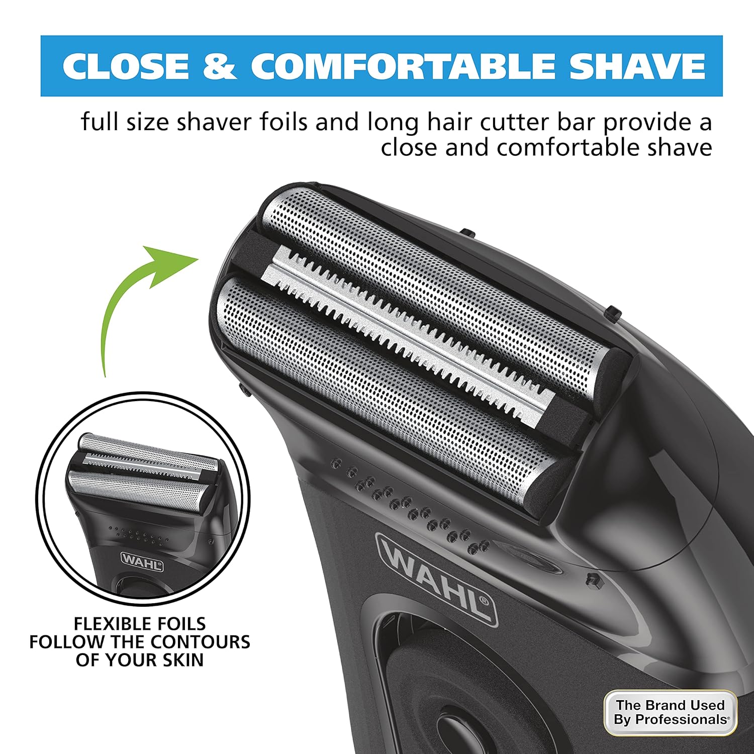 Compact Lithium-Ion Rechargeable Flexible Foil Shaver Kit & Cutter Bar | Travel-Friendly, Daily Face Shaving, Dual