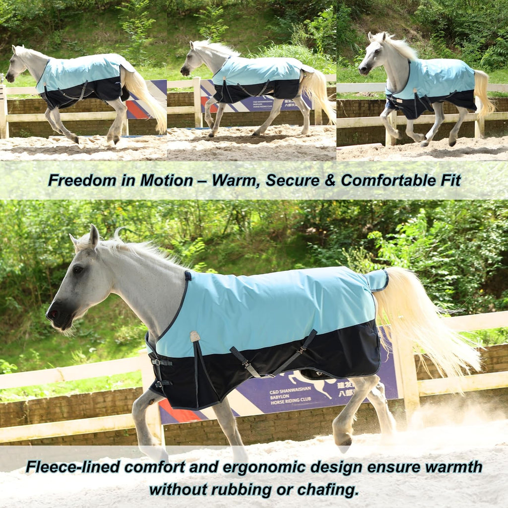 600Denier 3000mm/3000mvp Super Waterproof & Breathable Horse Blankets for Winter with 200g Fill