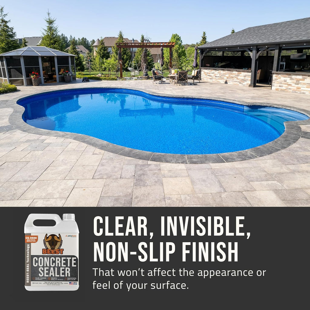 Concrete Sealer - 9500 Concentrate - 1G (Makes 5 Gallon) - 1G Covers up to 150-400 sq ft/Coat| Penetrating Paver