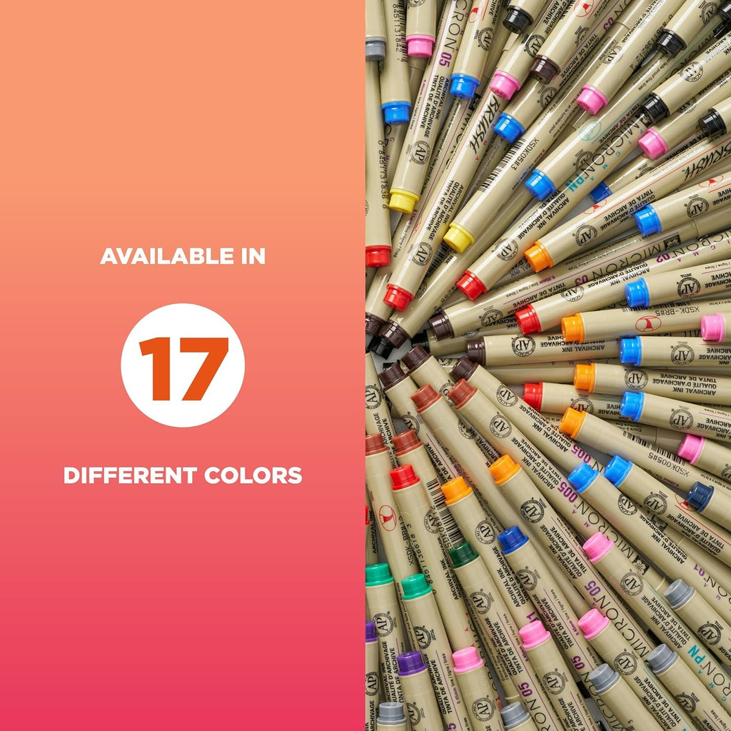 Pigma Micron Fineliner Pens - Archival Black Ink Pens - Pens for Writing, Drawing, or Journaling - Assorted Point