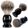 100% Pure Badger Shaving Brush-Black Handle- Engineered for The Best Shave of Your Life. for, Safety Razor, Double