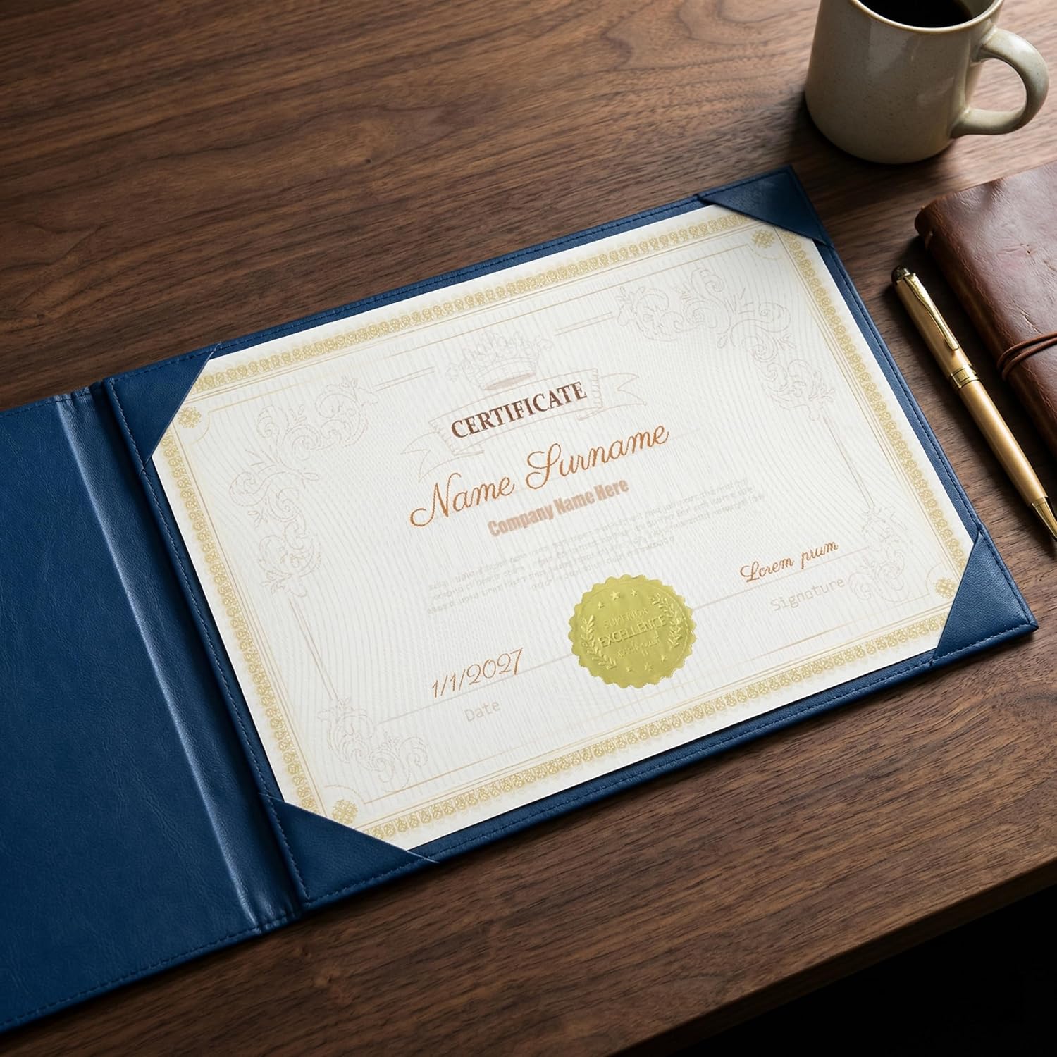60 Sheets Printable Certificate Paper with Gold Seal Stickers | 8.5''x 11" ,130gsm Heavy Cardstock Compatible with