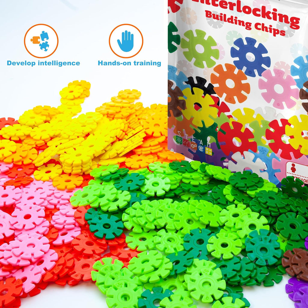 Building Chip Interlocking Disc Construction Blocks in Purple Color STEM Learning Early Education Toy Engineering