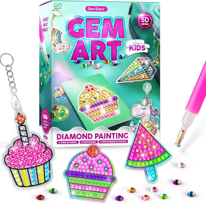 Diamond Art Kit for Kids - Gem Painting - Arts & Crafts Kits for Ages 6-12 - Gifts for 6, 7, 8, 9, 10, 11, 12 Year