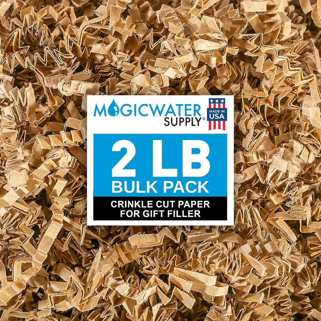 MagicWater Crinkle Cut Paper Gift Basket Filler - 2 LB - Kraft