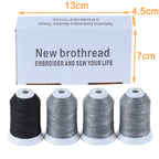 4 Spools Reflective Embroidery Machine Thread Kit