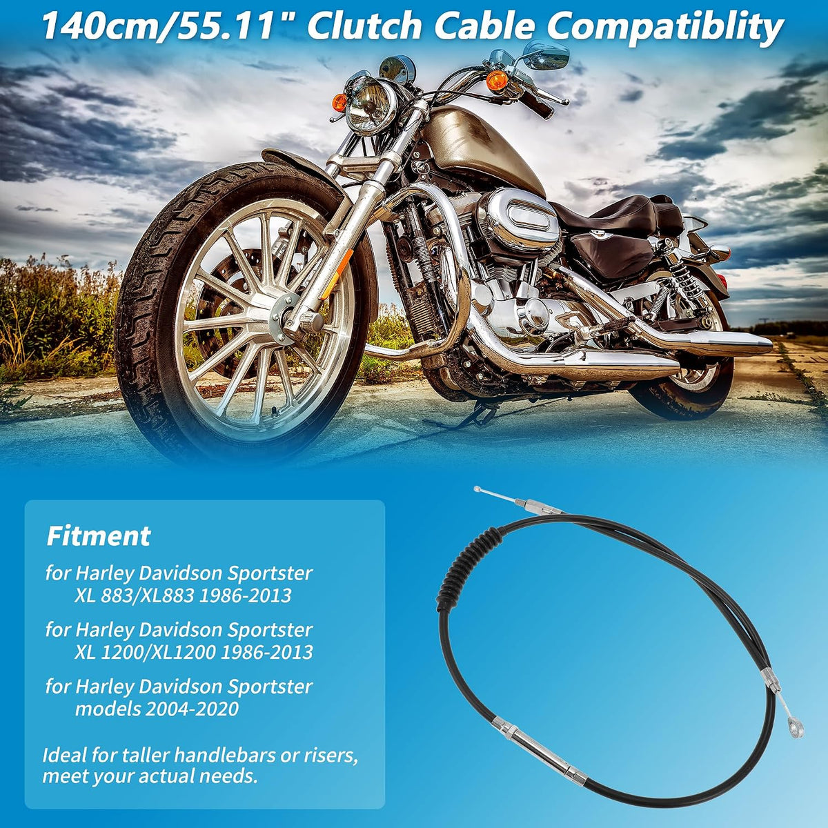 Clutch Cable for Harley Sportster Models Davidson 04-20