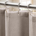 3-in-1 Linen Shower Curtain with Waterproof Quick Dry Liner and 12 Sturdy Stainless Steel Double Sided Sliding