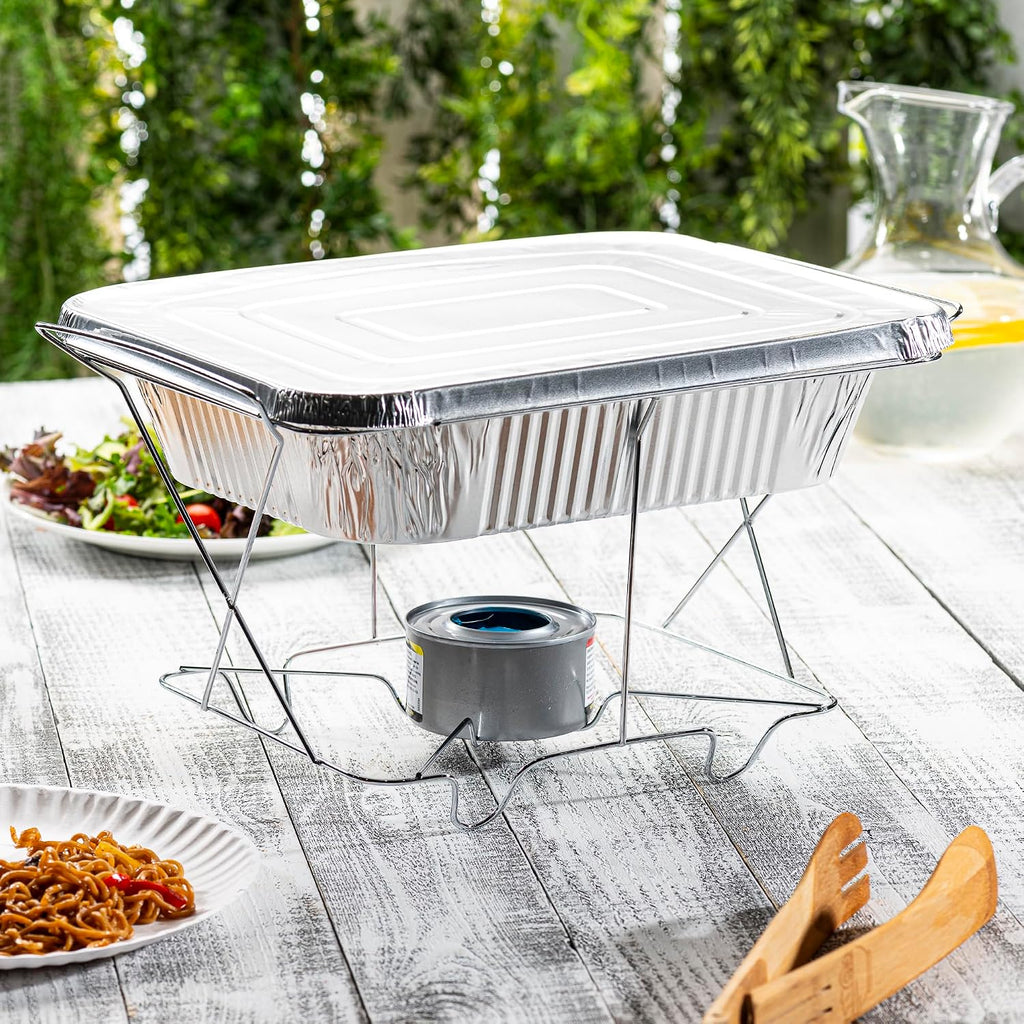 9x13 Inch Aluminum Foil Pans With Lids [25 Sets] Half Size Deep