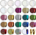 24Jars Chrome Nail Art Pearl Powder White Kit Gold Mirror Effect