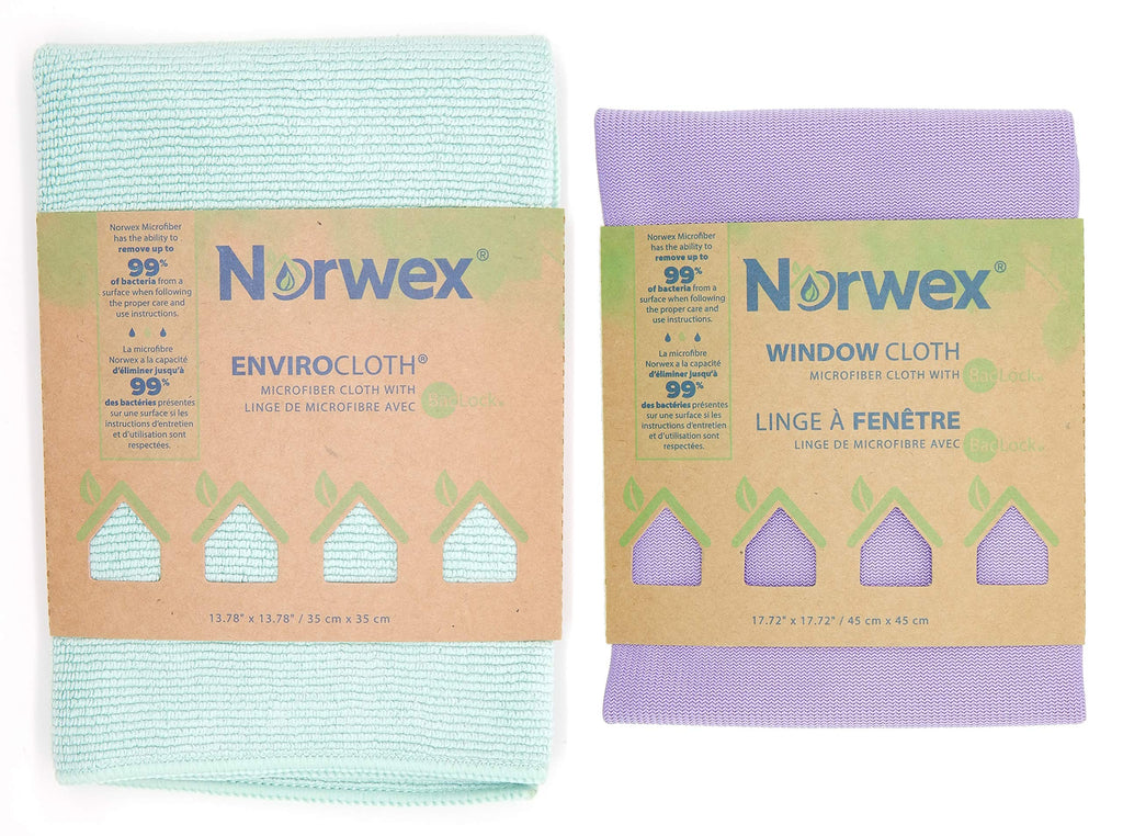 Basic Package - Microfiber - Glass Window Cleaning Cloth and Household Enviro Dusting Cloth Colors May Vary