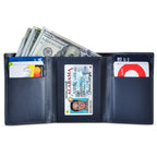Leather Wallet for Men with RFID Blocking in Mountain Sky Blue Crafted from Top Grain Leather Premium Nappa with