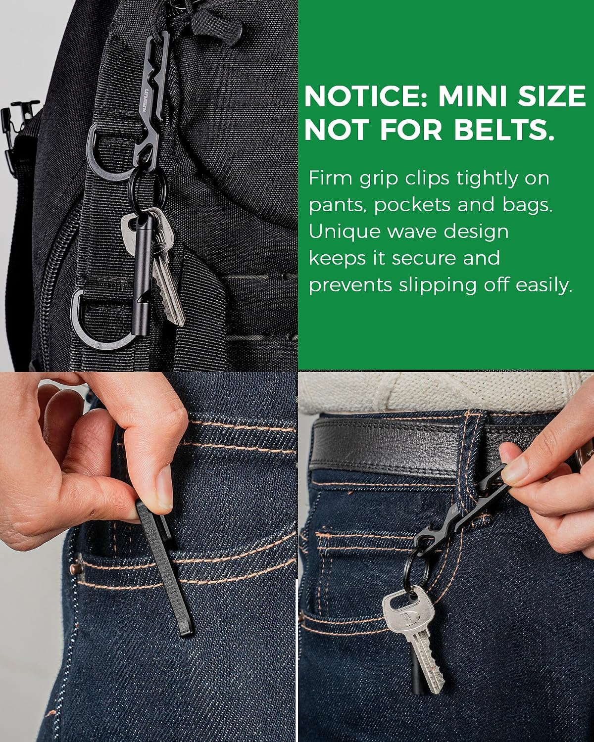 Grade 5 Titanium Anti-Lost Pocket Key Clip for Pants Bags | Light Grade 5 titanium, Anti-deformation, Rust &