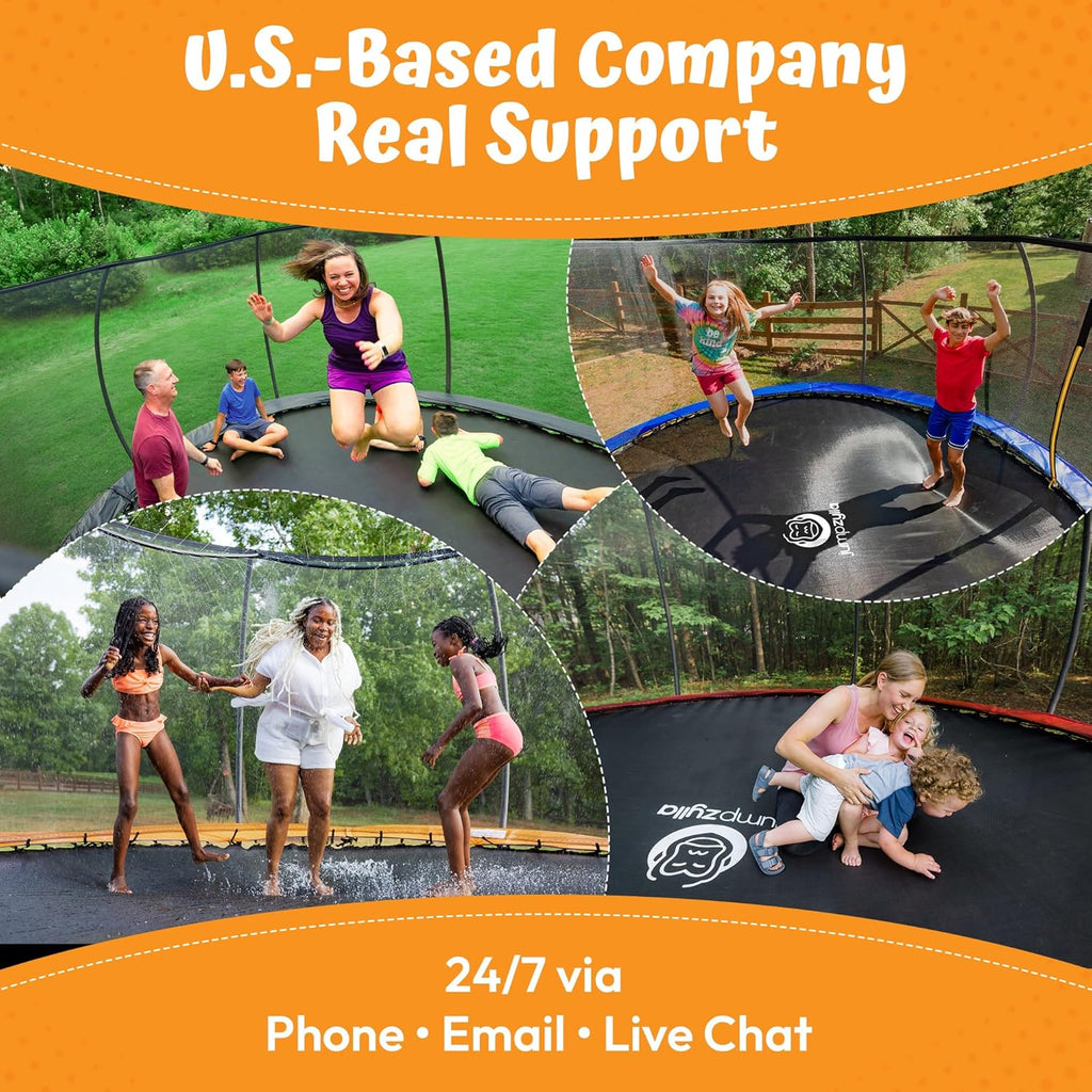 Trampoline Outdoor 8FT 10FT 12FT 14FT 15FT 16FT with Enclosure, Non-Slip Ladder & Anti-Rust Coated Frame, ASTM