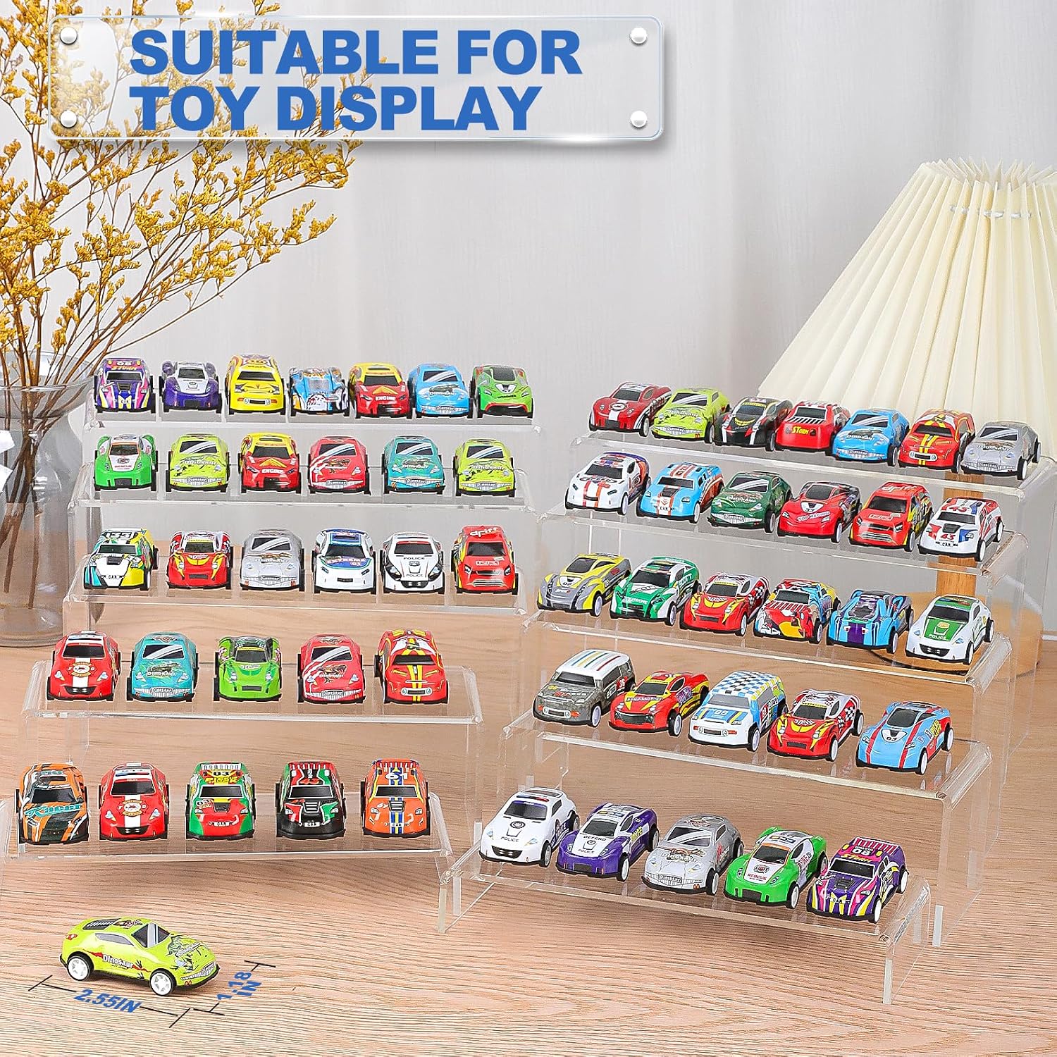 Acrylic Risers Display Stands, Acrylic Stands for Display 10Pcs 2Set | Riser Display Shelf Clear Display Stands Set