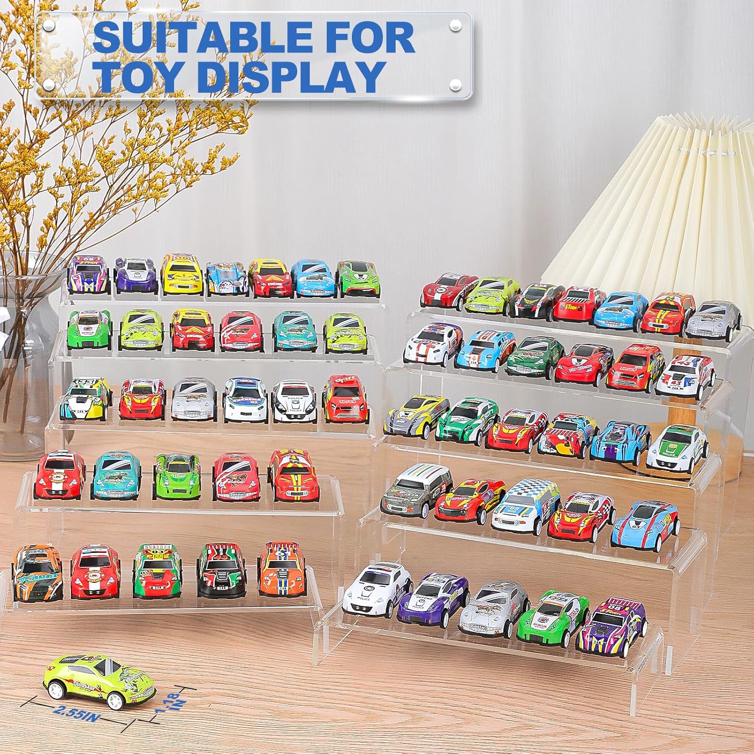 Acrylic Risers Display Stands, Acrylic Stands for Display 20Pcs 4Set | Clear Display Risers Shelf, Acrylic Risers for