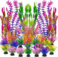Artificial Aquarium Plastic Plants Fish Tank Decorations, 25PCS