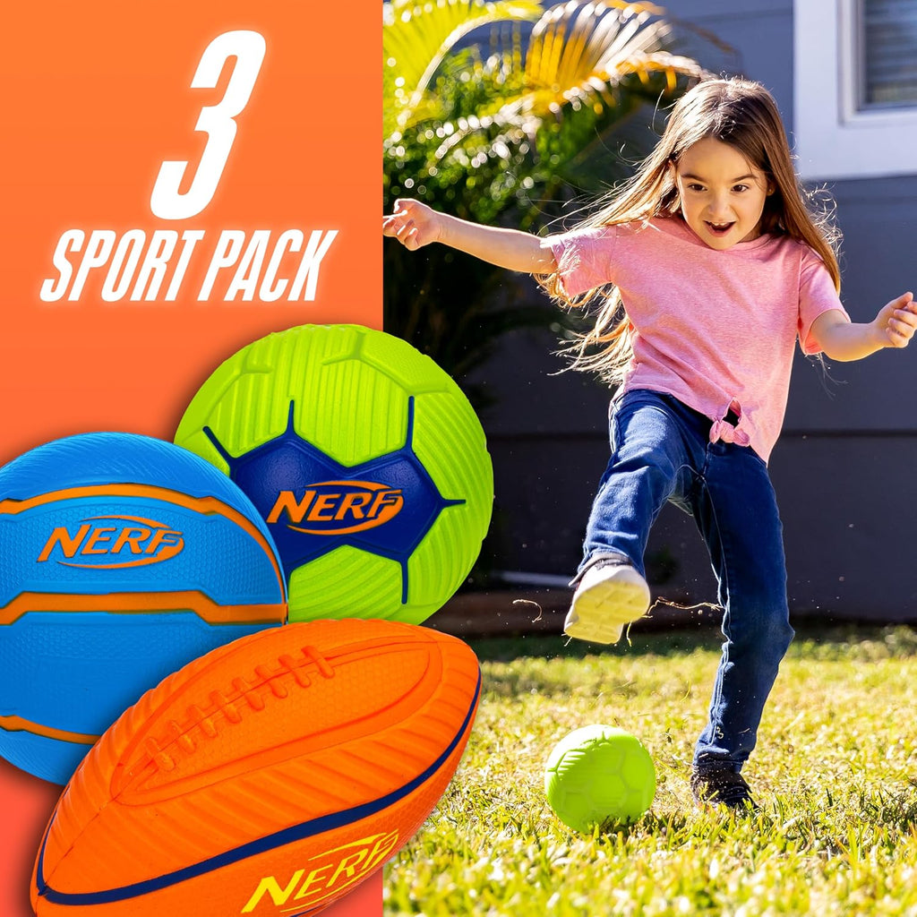 Mini Foam Sports Ball Set - Foam Football, Soccer Ball + Basketball Soft Sports Toy for Kids