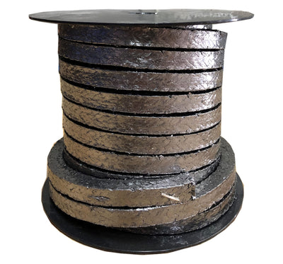 GraficBraid Style 1000 - Flexible Graphite Braided Compression Packing for Pump Valve or Mechanical Seal, Size 7/16" x 7/16", 5 lb Full Spool 50 Feet