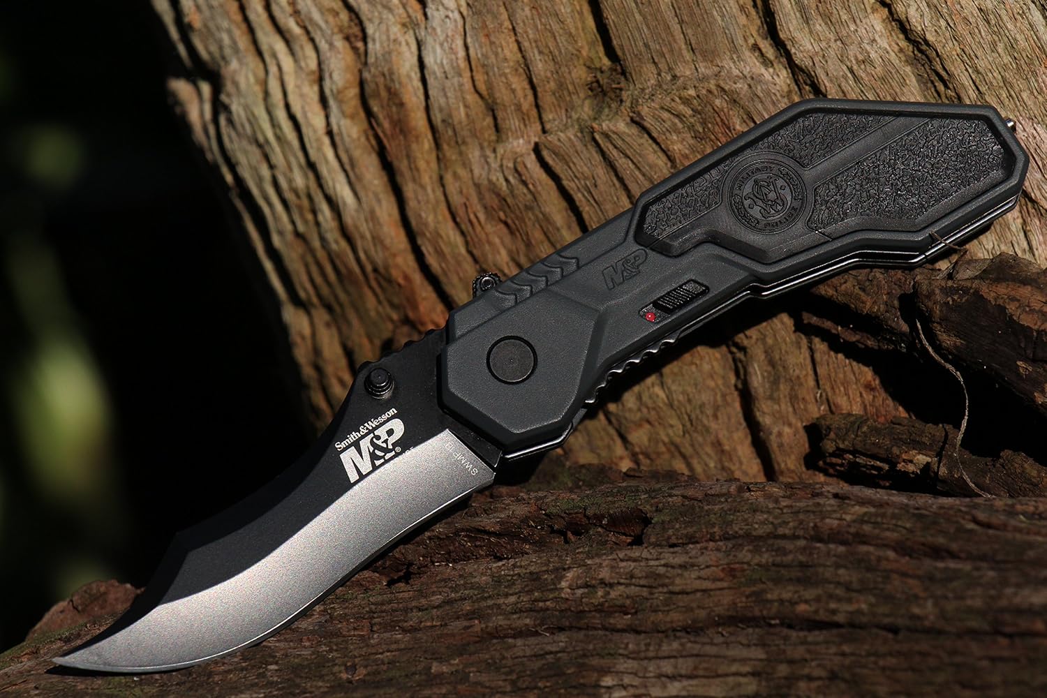M&P SWMP1B 7.1in High Carbon S.S. Folding Knife with 2.9in Clip Point Blade and Aluminum Handle for Tactical